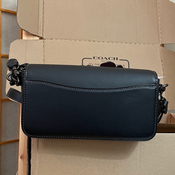 Coach Tea Rose Baguette Bag, Mini Cherry Charm & Skinny Id Floral Applique NWT - Picture 10 of 17